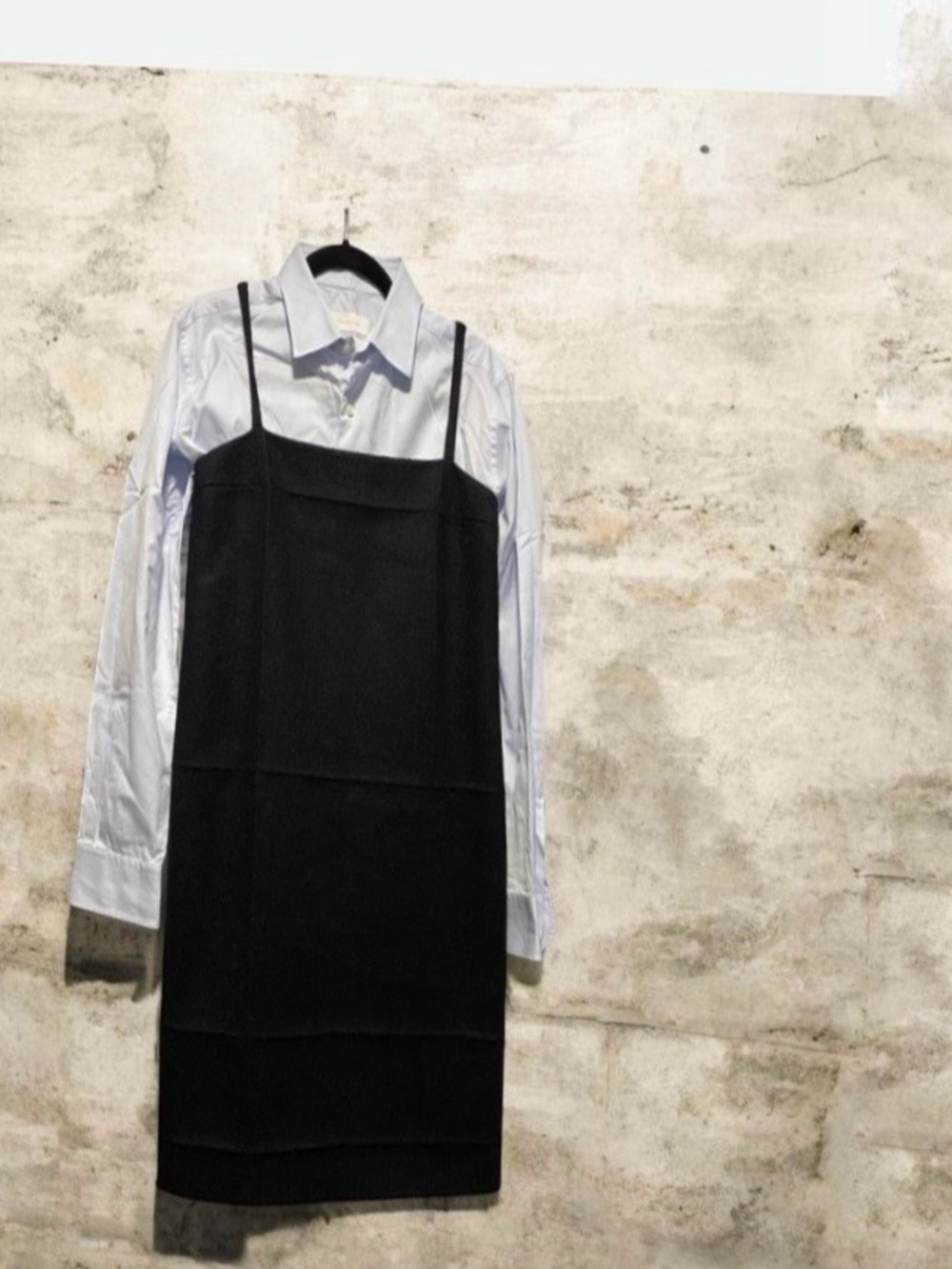 Prada Wool Blend Straps Black Italian Couture Mid Dress Size 42